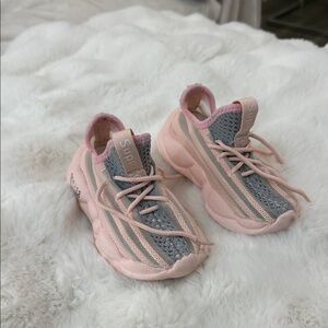 Supreme Kids Sneakers in Pink and Gray